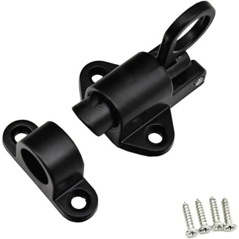 Loquet de sécurité à ressort pour portes, fenêtres et placards en bois (noir)