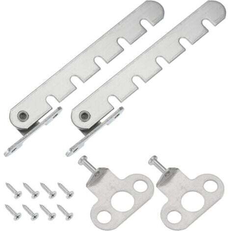 Loquet de sécurité pour fenêtre, 2 pièce, avec barre réglable, avec 5 fentes, pour fenêtres ouvrant vers l'intérieur, argenté (44 mm).