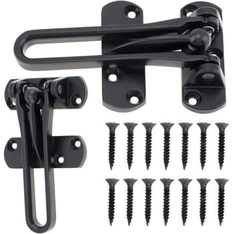 Loquet de sécurité pour porte d'entrée, levier rotatif, serrure de porte d'entrée secondaire pour maison, appartement (noir)