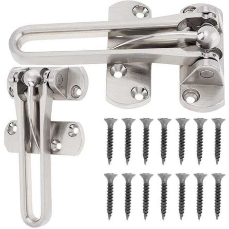 Loquet de sécurité pour porte d'entrée secondaire pour maisons et appartements (argent)
