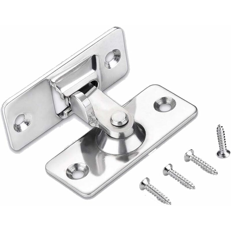 Loquet de serrure de porte à 90 degrés, loquet de verrouillage à angle de sécurité en acier inoxydable pour porte coulissante/poussoir, nickel satiné