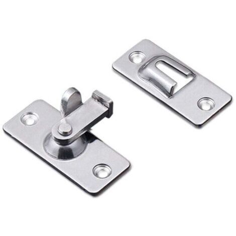 Loquet de serrure de porte à 90 degrés, loquet de verrouillage à angle de sécurité en acier inoxydable pour porte coulissante/poussoir