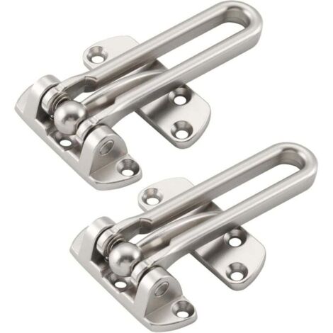 Loquet de serrure de porte à barre pivotante, loquet de sécurité de porte pour la sécurité, fermoir de protection de loquet de porte renforcé (paquet de 2)