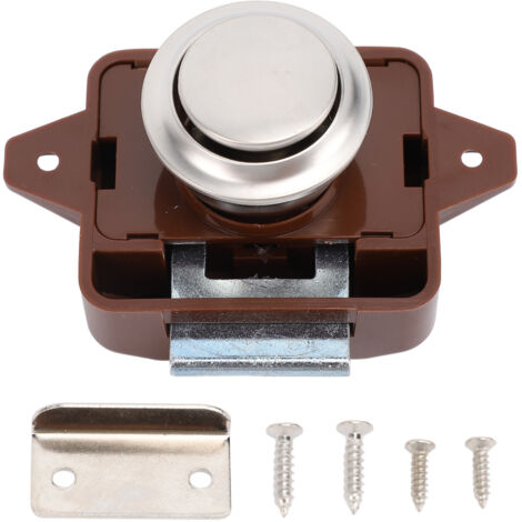 Loquet de Verrouillage à Bouton-poussoir de Porte, Loquet à Bouton-poussoir D'armoire au Look élégant, Loquet de Verrouillage à Bouton-poussoir de Porte D'armoire sans clé (Base