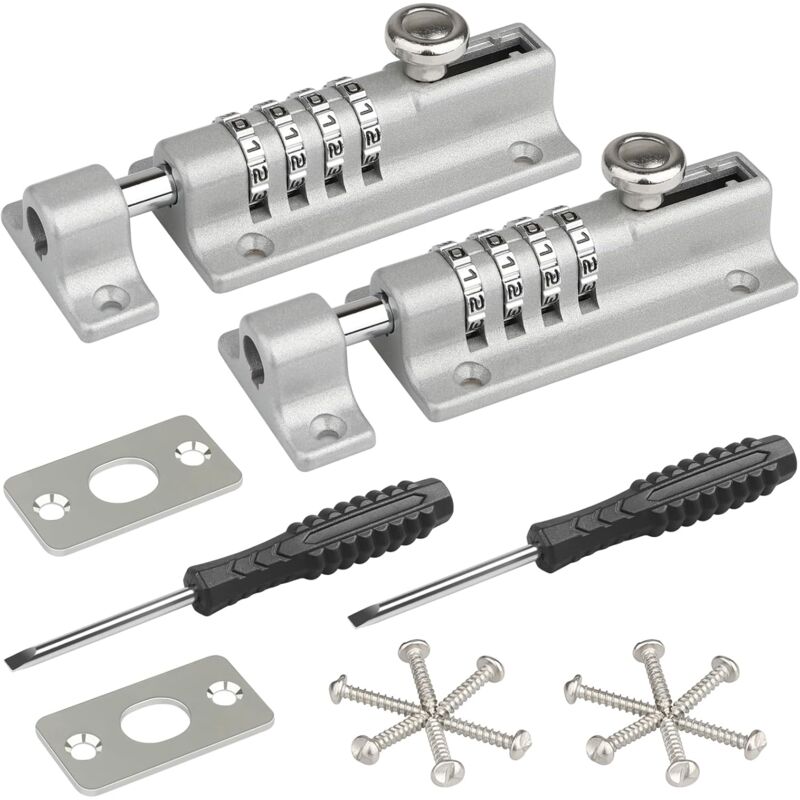 Loquet de Verrouillage à Combinaison, [Imperméable] Verrou de Porte à Code, Verrou à Combinaison à 4 Chiffres avec Vis de Fixation de Sécurité pour