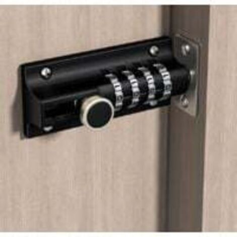 Loquet de Verrouillage à Combinaison Verrou à Combinaison à 4 Chiffres Verrou de Porte à Code Mécanique Serrure Sans Clé Glissière ，noir