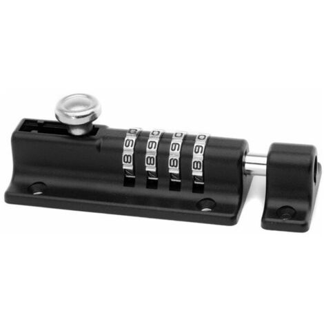 Loquet de Verrouillage à Combinaison Verrou à Combinaison à 4 Chiffres Verrou de Porte à Code Mécanique Serrure Sans Clé Glissière Verrou de Porte Inviolable pour Armoire Jardin