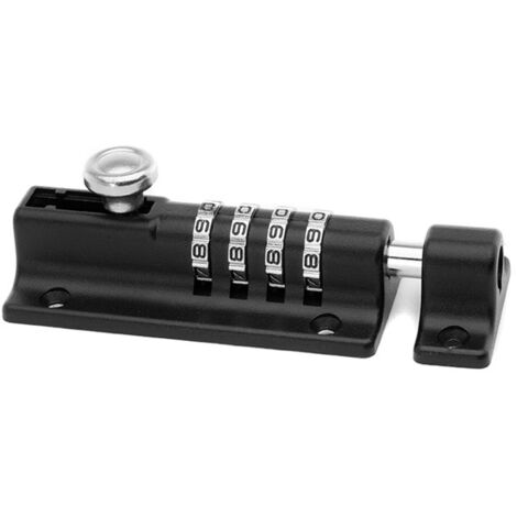 Loquet de Verrouillage à Combinaison Verrou à Combinaison à 4 Chiffres Verrou de Porte à Code Mécanique Serrure Sans Clé Glissière Verrou de Porte Inviolable pour Armoire Jardin