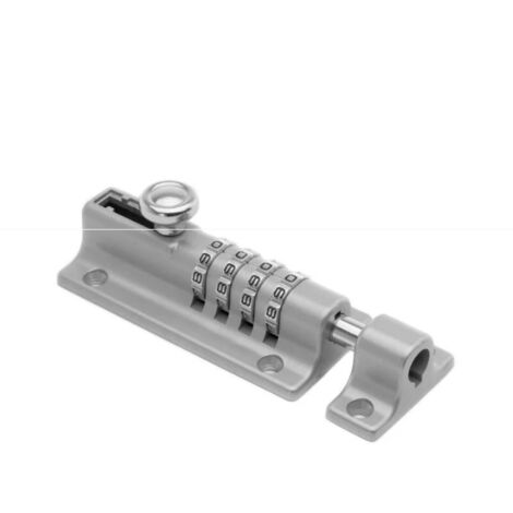 Loquet de Verrouillage à Combinaison Verrou à Combinaison à 4 Chiffres Verrou de Porte à Code Mécanique Serrure Sans Clé Glissière Verrou de Porte Inviolable pour Armoire Jardin，argent
