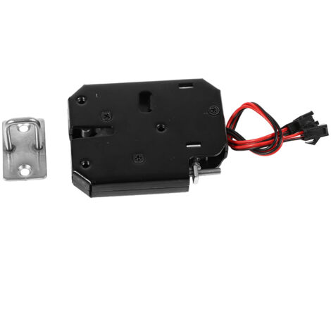 Loquet de verrouillage électromagnétique 12 V CC 2 A pour armoire, tiroir ou casier, en acier noir