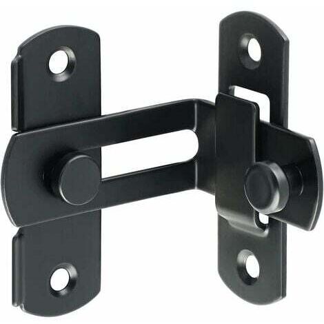 Loquet en acier inoxydable boucle de porte boucle antivol serrure de porte grand 90 degr��s noir