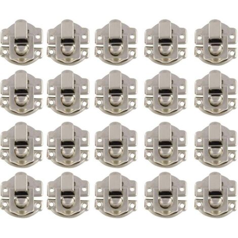 Loquet et targette,Promotion, Boîtes Petite Taille Rétro Fermoir Métal Verrouillage Moraillon Vintage Boîte Porte Coque Coffre Fer Ensemble Loquet Tiroir Antique avec 400 Vis (Argent)