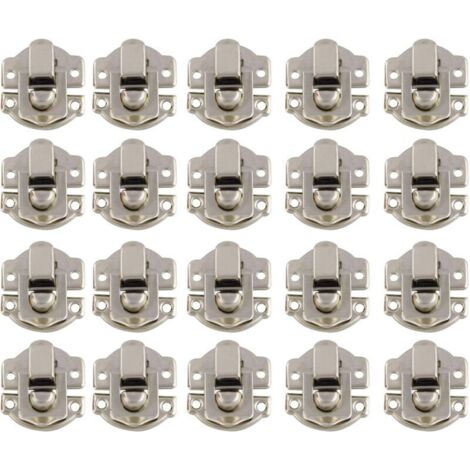 Loquet et targette,Promotion, Boîtes Petite Taille Rétro Fermoir Métal Verrouillage Moraillon Vintage Boîte Porte Coque Coffre Fer Ensemble Loquet Tiroir Antique avec 400 Vis (Argent)