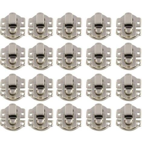 Loquet et targette,Promotion, Boîtes Petite Taille Rétro Fermoir Métal Verrouillage Moraillon Vintage Boîte Porte Coque Coffre Fer Ensemble Loquet Tiroir Antique avec 400 Vis (Argent)