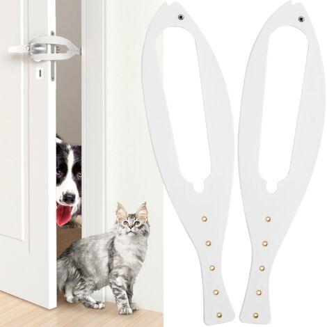Loquet fixe pour chatière, grande porte réglable, sangle de verrouillage rapide, permet aux chats d'entrer et de sortir, sûre et sans danger pour les bébés, facile à installer (blanc)