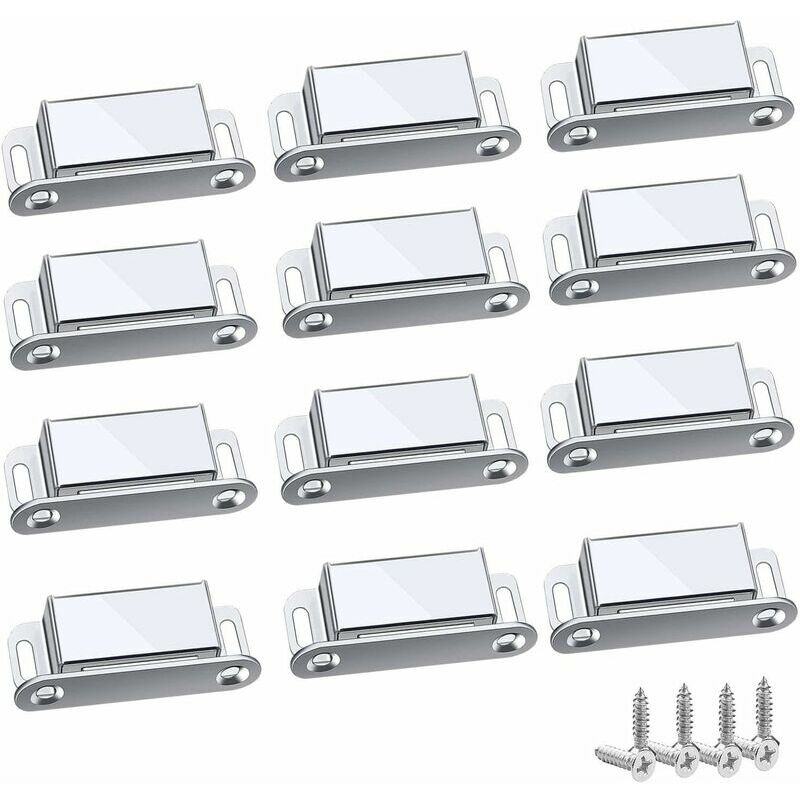 Trimec - Loquet Magnetique, 12 Pièces Aimants loqueteaux magnétiques Placard Aimant Puissant Robuste Jusqu'à 6kg, Pour Tiroirs Porte de Douche