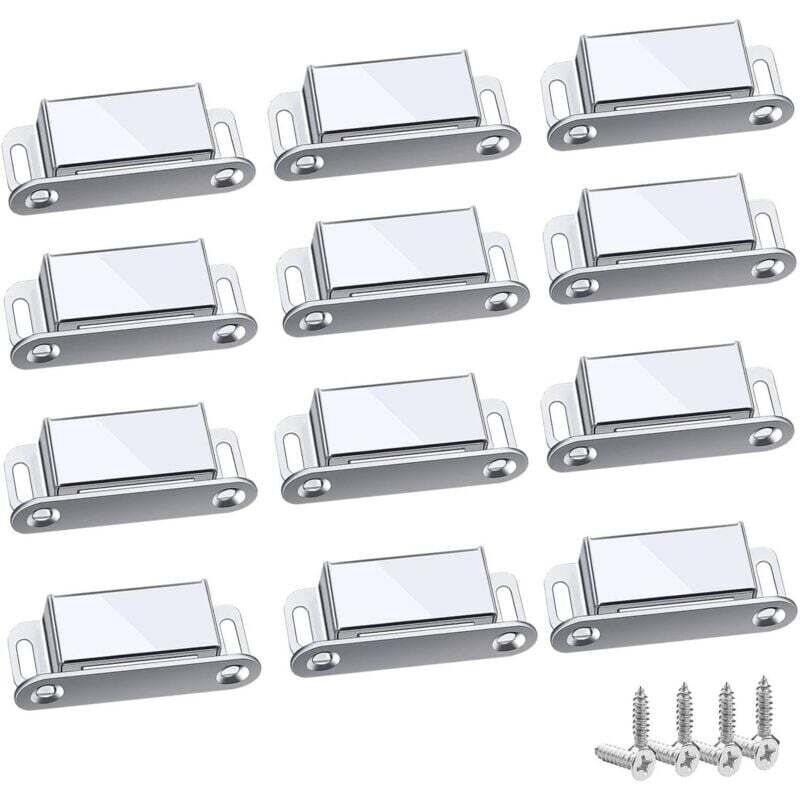 Loquet Magnetique, 12 Pièces Aimants loqueteaux magnétiques Placard Aimant Puissant Robuste Jusqu'à 6kg, Pour Tiroirs Porte de Douche Aimanté Armoire
