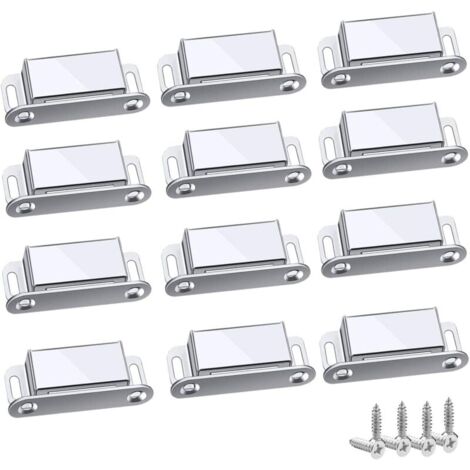 SERBIA Loquet Magnetique, 12 Pièces Aimants loqueteaux magnétiques Placard Aimant Puissant Robuste Jusqu'à 6kg, Pour Tiroirs Porte de Douche Aimanté Armoire Placard, Cabinet, Meubles (45mm-12pc)