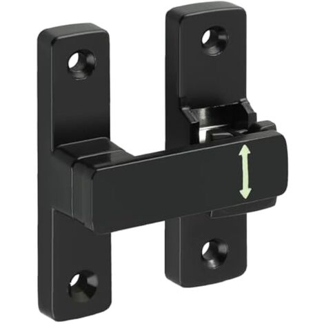 Loquet Porte à 90° et 180°, Verrou Porte Coulissante 7.8 CM, Loquet Exterieur Pour la Maison, Jardin, Armoires, Verrou Porte Interieure Pratique et Robuste, Noir