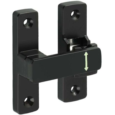 Loquet Porte à 90° et 180°, Verrou Porte Coulissante 7.8 CM, Loquet Porte En Alliage de Zinc, Pour la Maison, Jardin, Armoires, Pratique et Robuste, Noir