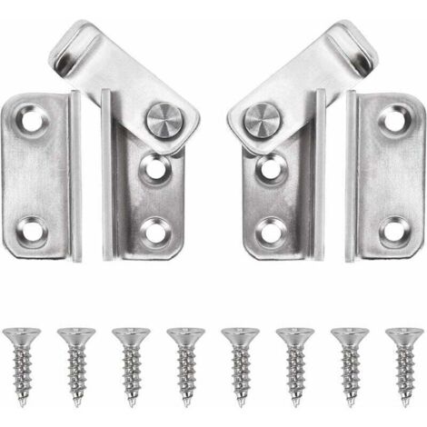 Loquet Porte Cadenas Moraillon Droite et Gauche Verrou de Porte à Pêne Coulissant en Acier Inox Crochet Antivol Loquet de Verrouillage de Boucle 2pcs