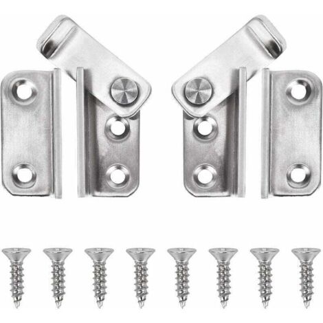 Loquet Porte Cadenas Moraillon Droite et Gauche Verrou de Porte à Pêne Coulissant en Acier Inox Crochet Antivol Loquet de Verrouillage de Boucle 2pcs