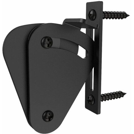 Loquet Verrou de Porte Coulissante de Porte Serrure de Baie Vitrée Coulissante Kit de Serrure pour Porte de Grange Grille Atelier Boulon de Porte (Black)