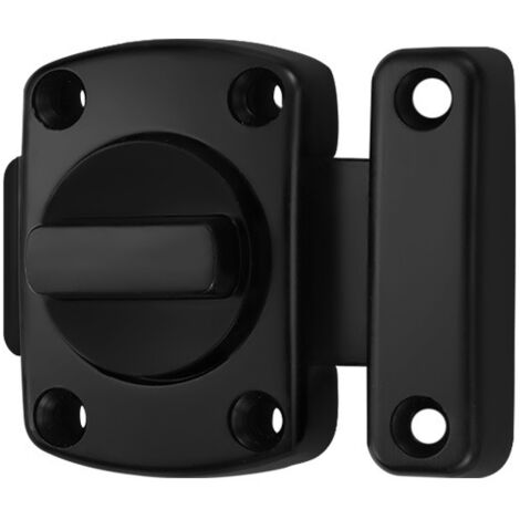 loquet verrou porte Coulissante acier inoxydable, Serrure de salle Verrous de sûreté à bouton Loquet Porte de bain Verrou Portail de fenêtre de cabinet verrous de sécurité loquet Noir