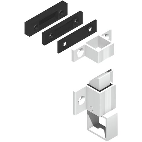 Loqueteau à gâche + cales laqué blanc alu RAL9010 - LA CROISEE DS - DS6402-036