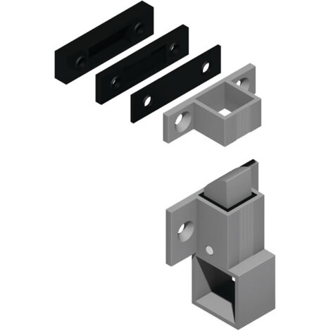 Loqueteau à gâche + cales laqué noir alu RAL9006 - LA CROISEE DS - DS6402-013