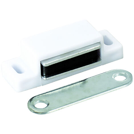 Loqueteau Magnétique Gache Fixe Blanc 12kg   1 Pce - Vynex