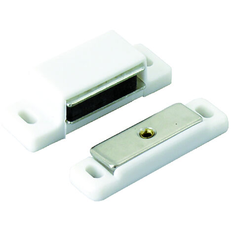 Loqueteau Magnétique Gache Mobile Blanc 6mm - 2 Pce - Vynex