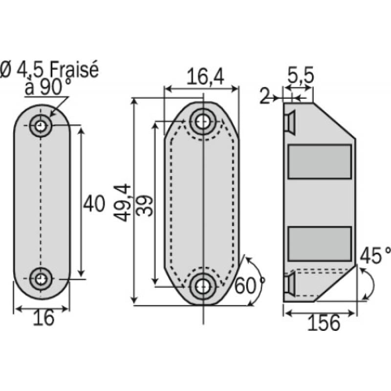 Progress - Loqueteau Polair décoratif - zamak noir mat force 4 kg - pose en applique