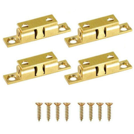 Loqueteau pour meuble, Lot de 4 loquets de tension d'armoire pour porte de placard, quincaillerie de meubles en laiton massif à ressort (50 mm)