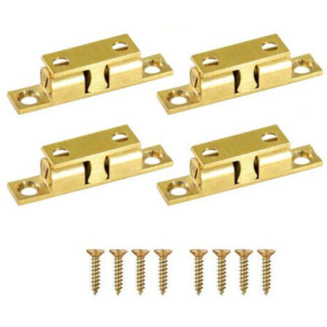 Loqueteau pour meuble, Lot de 4 loquets de tension d'armoire pour porte de placard, quincaillerie de meubles en laiton massif à ressort (50 mm)
