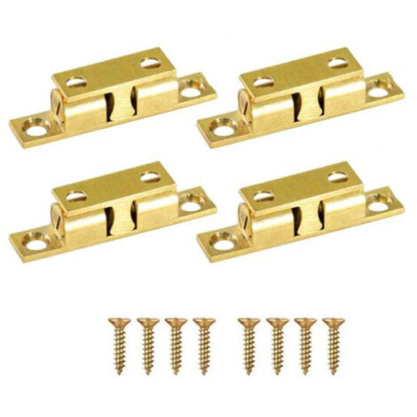 Loqueteau pour meuble, Lot de 4 loquets de tension d'armoire pour porte de placard, quincaillerie de meubles en laiton massif à ressort (50 mm)