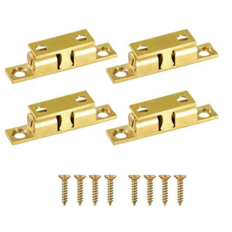 Loqueteau pour meuble, Lot de 4 loquets de tension d'armoire pour porte de placard, quincaillerie de meubles en laiton massif à ressort (50 mm)-RAPANDA