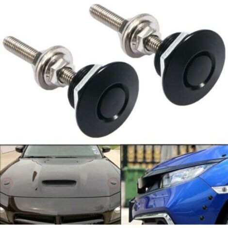 Loquets à dégagement rapide pour automobile, boucle de contour de capot en aluminium, Kit de plaque d'immatriculation de pare-chocs GM (noir), 2 paquets