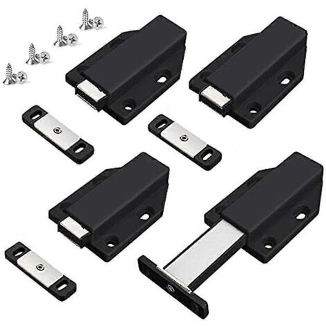 Loquets à pression robustes, lot de 4, quincaillerie pour armoire à ouverture par pression, loquets à contact magnétique pour porte B