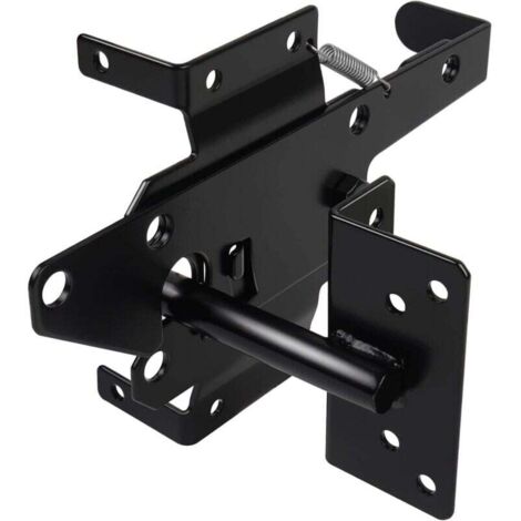 Loquets de portail pour clôtures en bois, robustes, à montage sur poteau, levier à gravité automatique, matériel autobloquant en bois, serrure de portail pour piscine/cour, noire