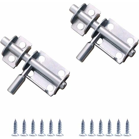 Loquets de Porte de Sécurité Verrou de Porte Acier inoxydable Verrou Loquet Petit Dispositif antivol Pour Porte Coulissante Portes en Bois, Portes de Salle de Bain Fontainebleau 2ensembles Argent
