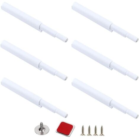 loquets de porte magnétiques à libération tactile pour placard, vitrine, par pression ouvrir/fermer la avec une seule touche (6 pièces)(Blanc) - 6 Blanc
