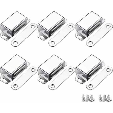Loquets Magnétiques Porte Placard 6 Pièces Acier Inoxydable 304 pour Cuisine Meubles