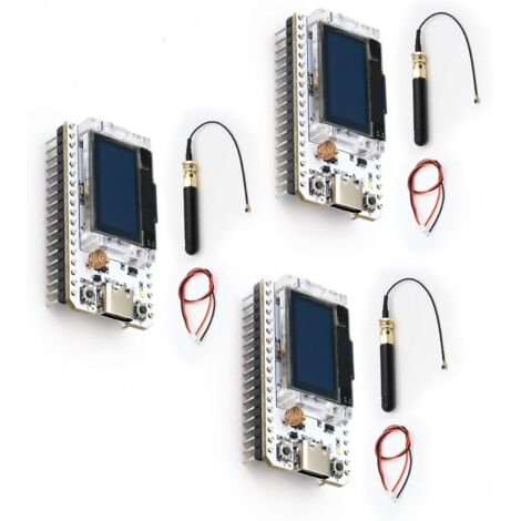 LoRa ESP32 Lot de 3 cartes de développement Meshtastic LoRa V3 ESP32 avec écran OLED et antenne, Dual-Core 240 MHz Bluetooth WiFi USB C ESP32 IOT Board 863 928 MHz pour Arduino