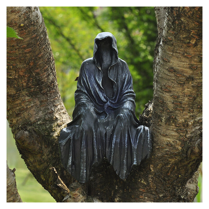 lord of mysteries in black ornament horror black robe reaping solace the creeper gothique tablette décorative assis statue, 6', greystone
