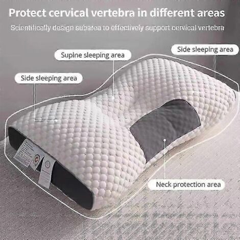 L'oreiller cervical orthopédique favorise le sommeil et protège la nuque. Oreiller de massage en fibres de soja, idéal pour une utilisation spa et un sommeil réparateur.