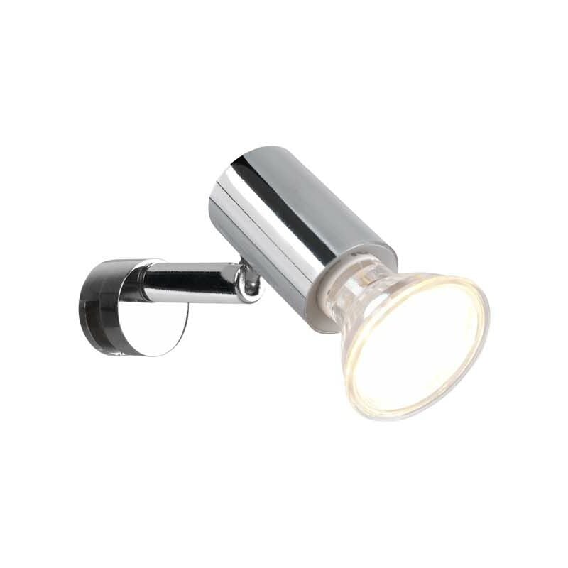 Lorenzo H2O Applique Spot Orientable Chrome à Appliquer sur Miroir Ip44 Diamètre 10Cm