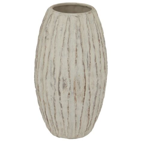 Lorenzo Large Fin Vase - Ceramic - L27 x W27 x H49 cm - White