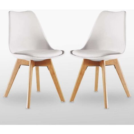 Lorenzo Retro Chair - Plastic Shell | Padded Seat | Wood Legs | Dining Chairs | Classic Design (BLACK SET OF 2)