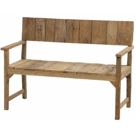 Loreo 2er Bank Gestell und Fläche Teakholz Recycled natur